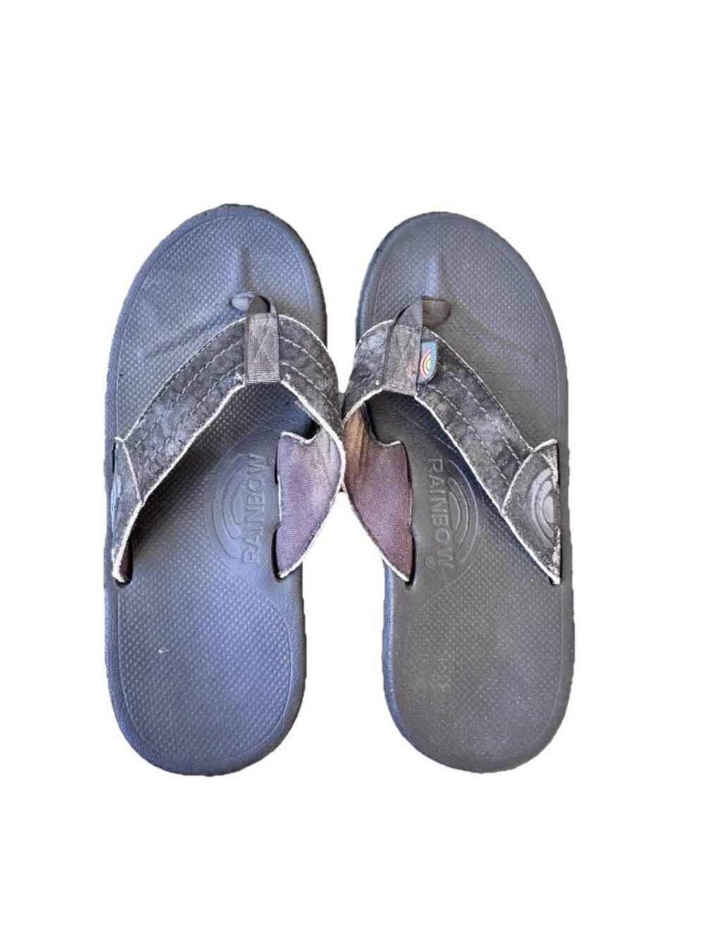 RAINBOW SANDALS FLIP FLOPS Kids Youth Unisex Boys Girls Size 2 3 Black